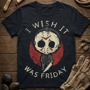 Friday the 13th Jason Voorhees Horror XL T-Shirt I Wish It Was Friday Goth Tee